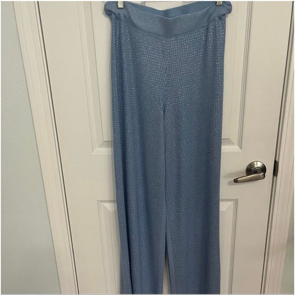 BOSTON PROPER | sky blue rhinestone lounge set S - Picture 5 of 8